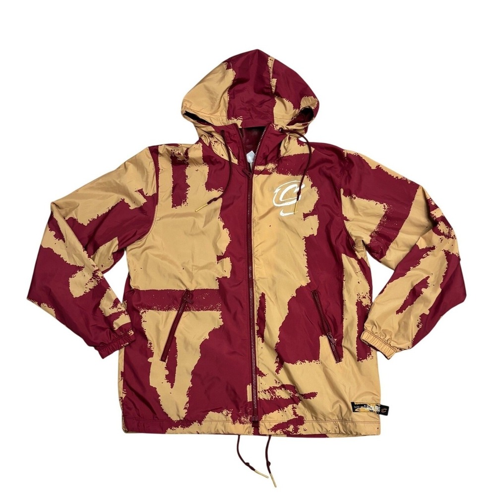 Nike NBA Cleveland Cavaliers Windbreaker Jacket Mens Medium Burgundy Gold IQ0862